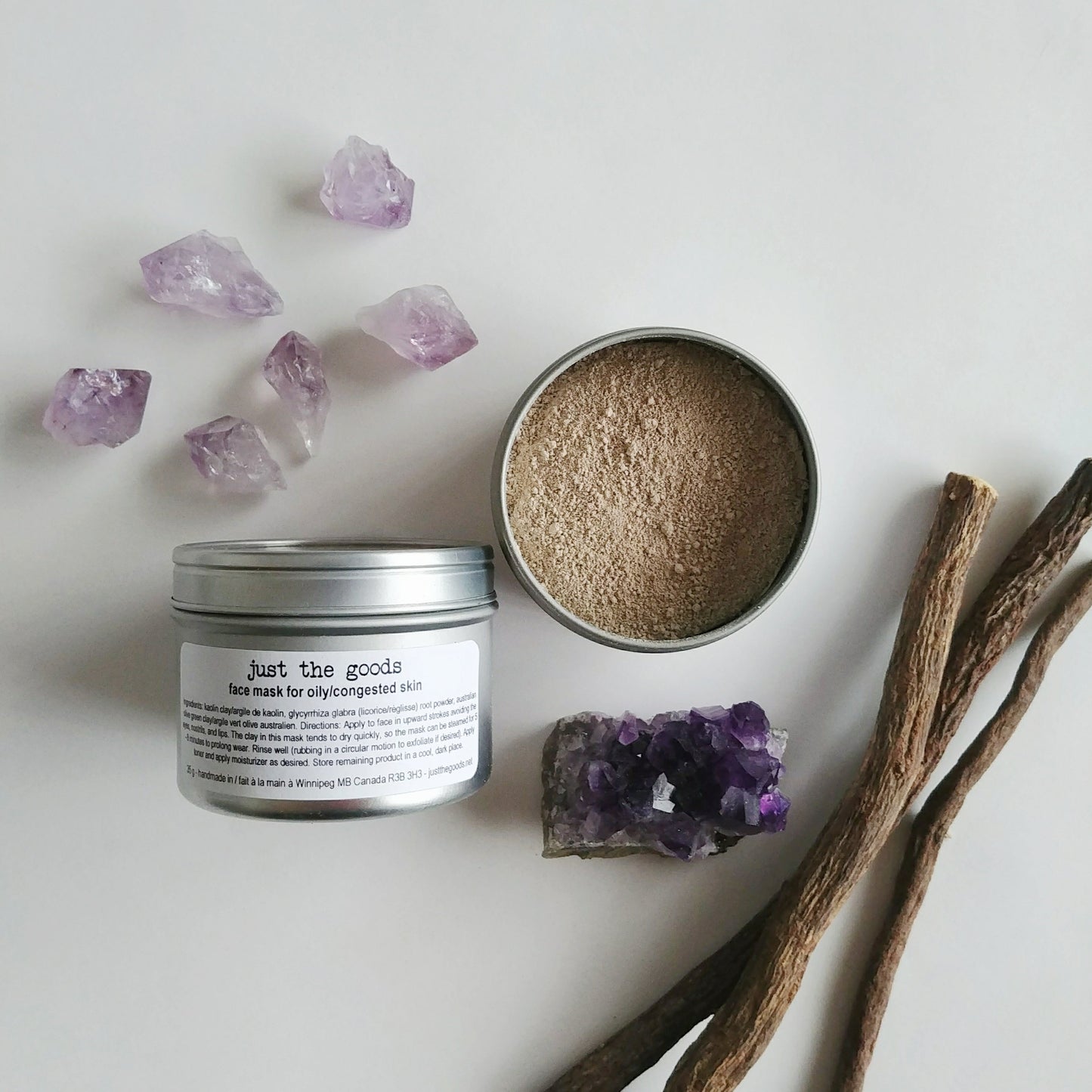 Just the Goods vegan face mask for oily/congested skin