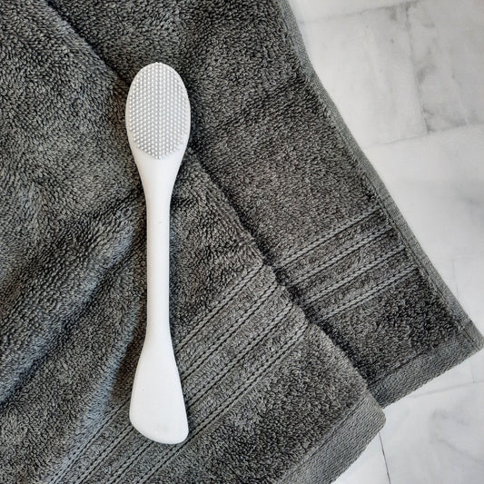 silicone face mask applicator / removal brush + facial scrub brush for beards