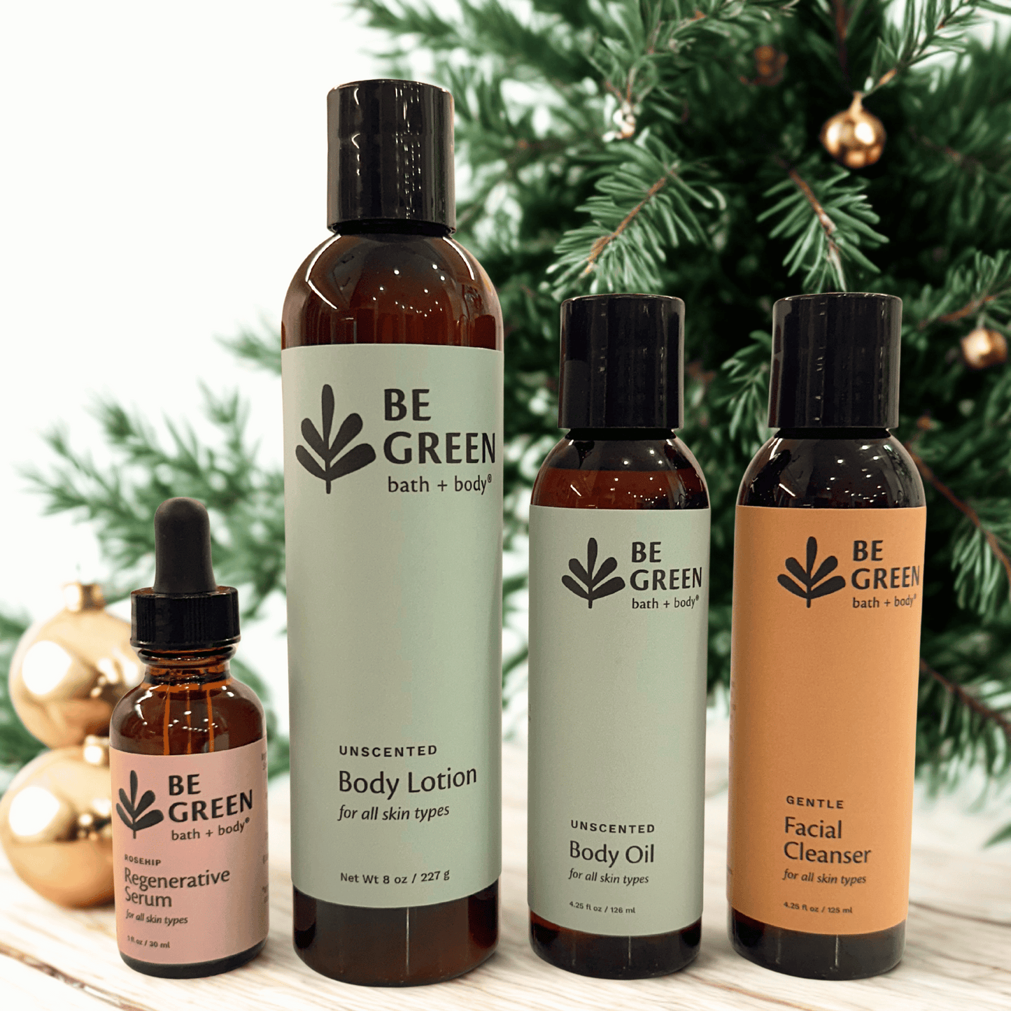 Natural EWG Verified Skincare Gift Set – Rosehip Serum, Cleanser & More