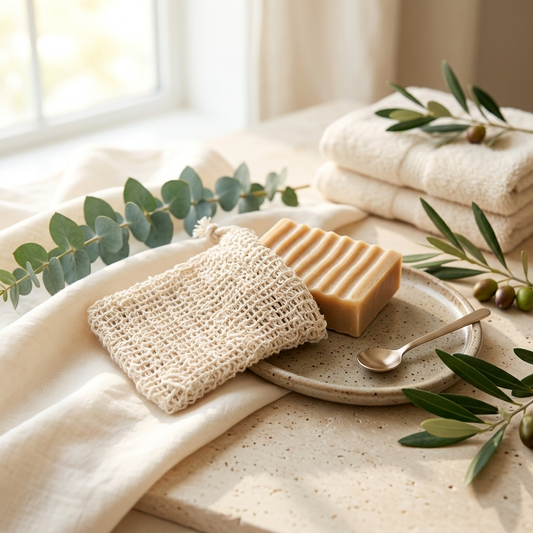 Sisal Soap Saver Bag with Drawstring