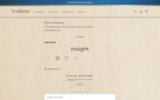 Insight membership — certification filters, card details, and certified collections