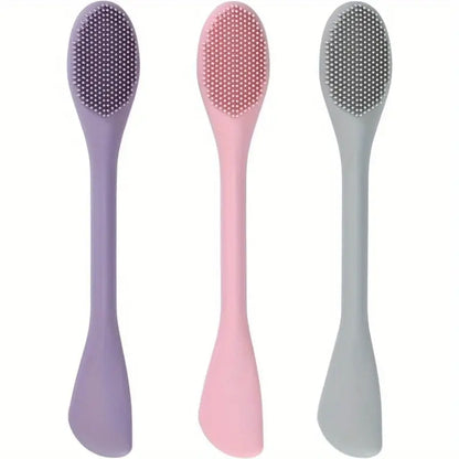 silicone face mask applicator / removal brush + facial scrub brush for beards