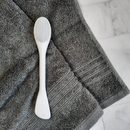 silicone face mask applicator / removal brush + facial scrub brush for beards