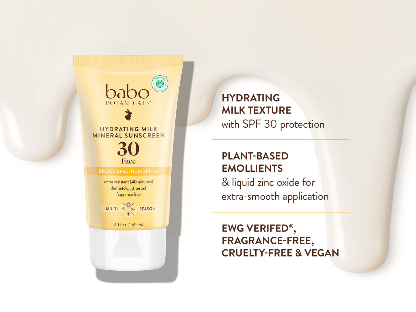 Hydrating Milk Mineral Face Sunscreen SPF30