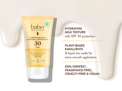 Hydrating Milk Mineral Face Sunscreen SPF30