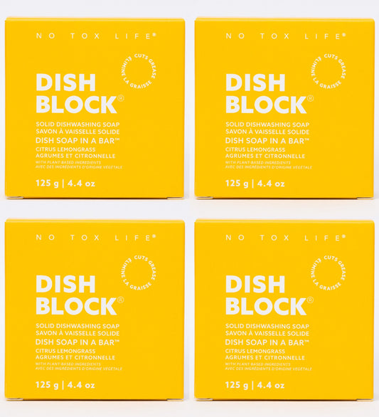 DISH BLOCK® solid dish soap - Citrus Lemongrass - Pack of 4 - No Tox Life®