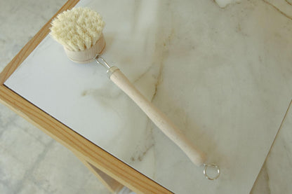 CASA AGAVE® Long Handle Dish Brush White Teakwood - No Tox Life®