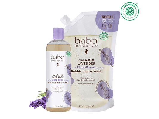 Calming Lavender Bubble Bath & Body Wash Refill Set