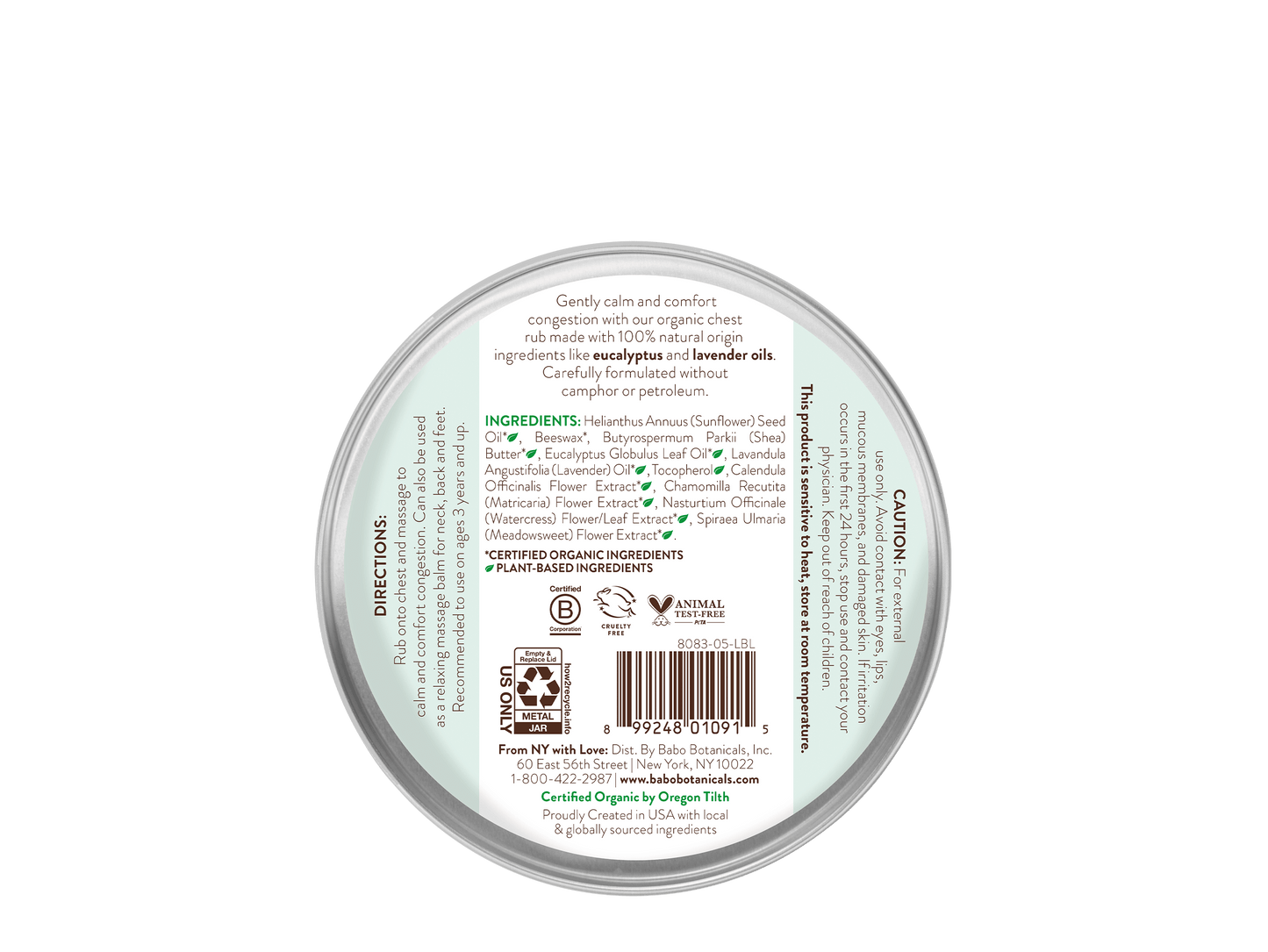 Eucalyptus Remedy Organic Soothing Chest Rub