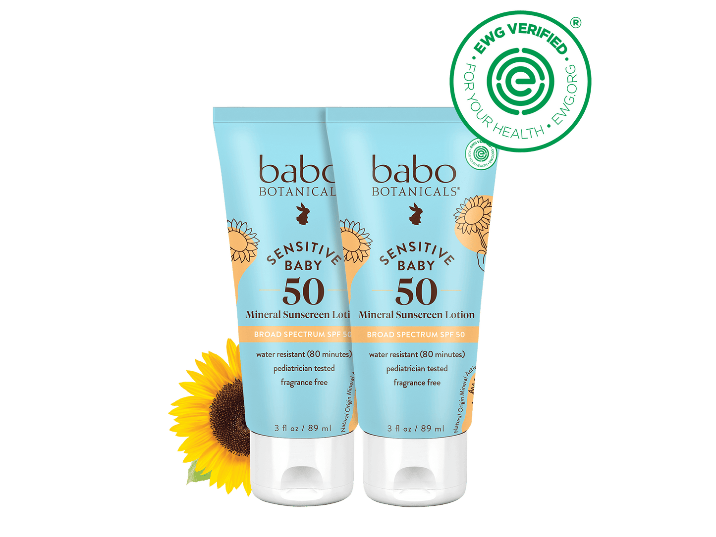 Sensitive Baby Mineral Sunscreen Lotion SPF50 Duo