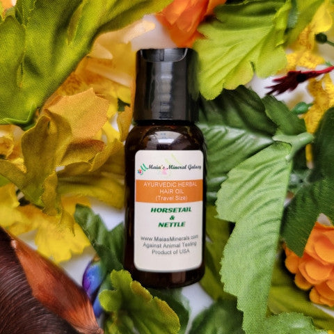 AYURVEDIC HERBAL HAIR OIL - HORSETAIL & NETTLE (Travel Size)