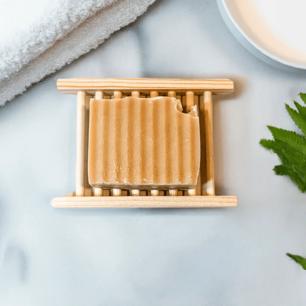Bamboo Soap Dish with Ladder Drainage
