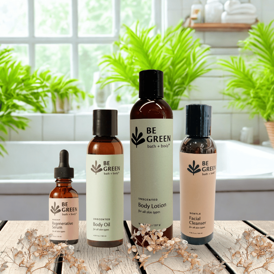 Natural EWG Verified Skincare Gift Set – Rosehip Serum, Cleanser & More