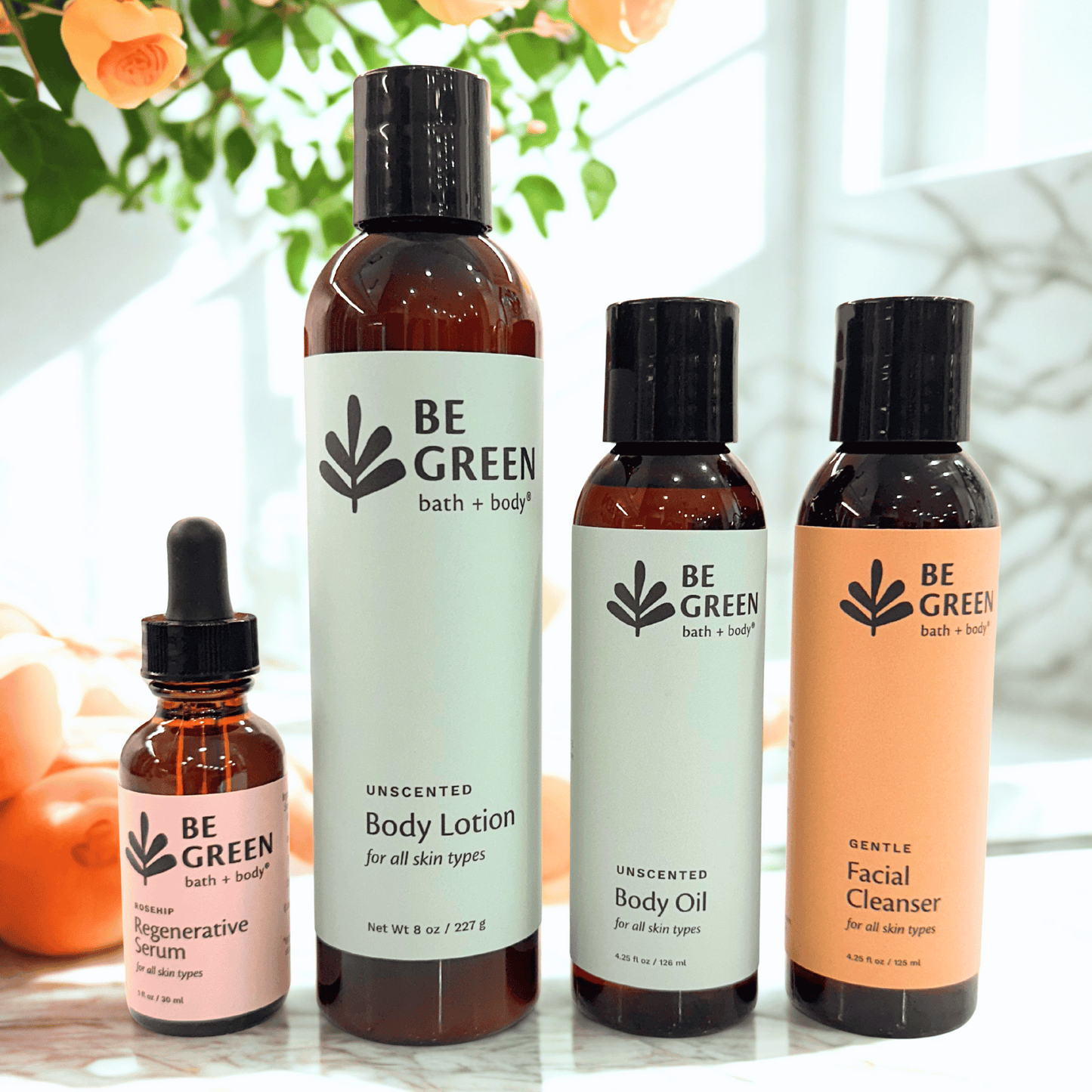 Natural EWG Verified Skincare Gift Set – Rosehip Serum, Cleanser & More
