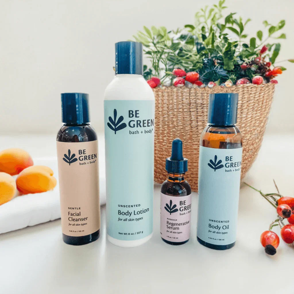 Natural EWG Verified Skincare Gift Set – Rosehip Serum, Cleanser & More