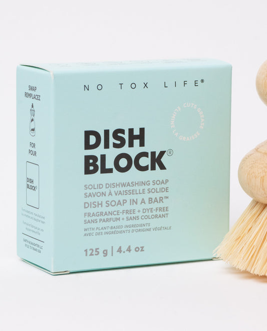 DISH BLOCK® solid dish soap - Fragrance Free - Pack of 4 - No Tox Life®