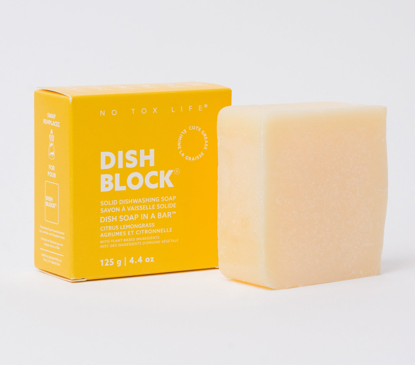 DISH BLOCK® solid dish soap - Citrus Lemongrass - Pack of 4 - No Tox Life®