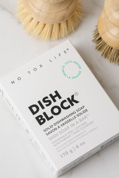 DISH BLOCK® solid dish soap - 6 oz (170g) bars - Pack of 4 - No Tox Life®