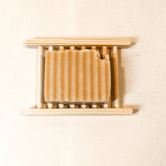 Bamboo Soap Dish with Ladder Drainage