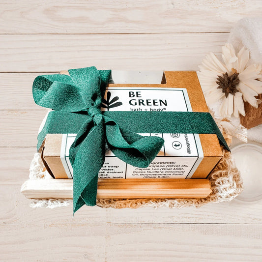 Goat Milk Soap Gift Set with Sisal Bag & Bamboo Dish