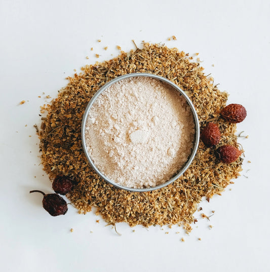 Just the Goods glow face mask with rosehip and elder flower