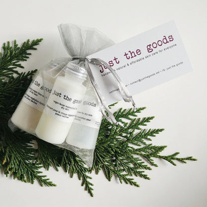 Just the Goods "about face" vegan skin care sample kit