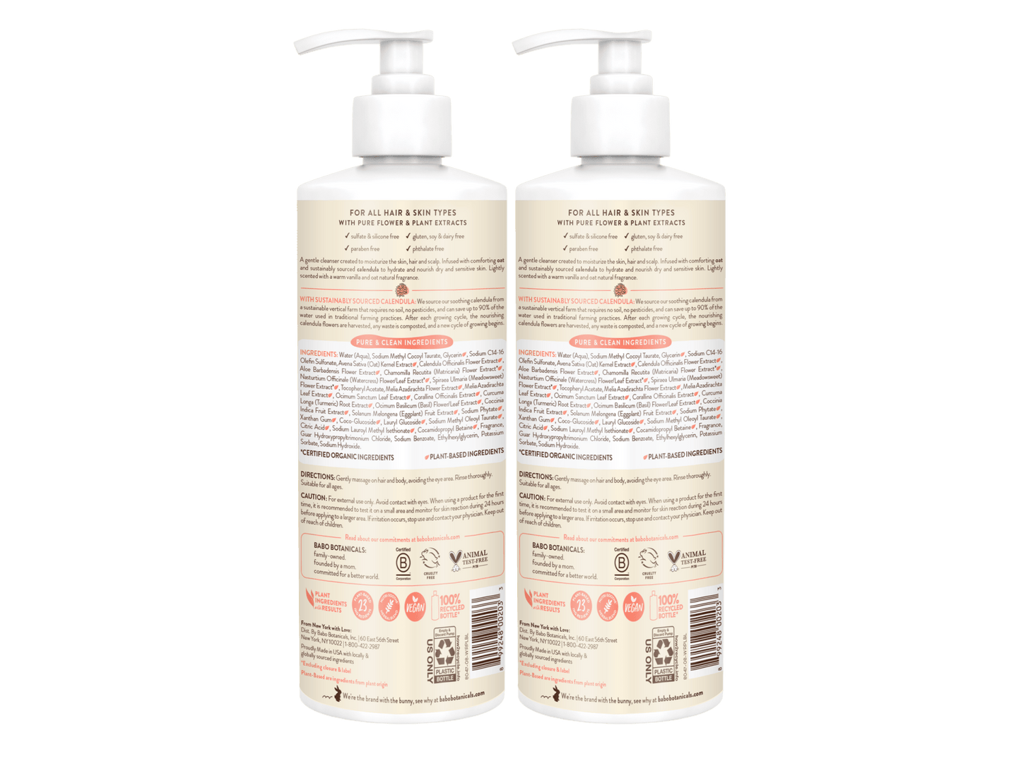 Moisturizing Oat & Calendula Shampoo & Wash Duo - 16 oz
