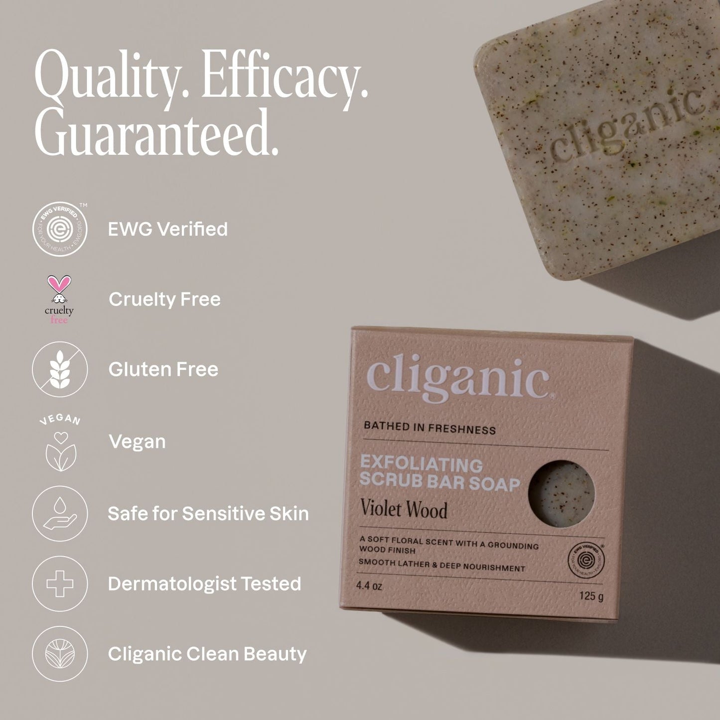 Exfoliating Scrub Bar Soap - Violet Wood