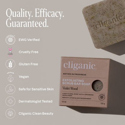 Exfoliating Scrub Bar Soap - Violet Wood
