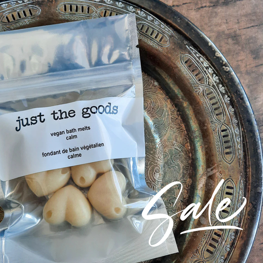 Just the Goods vegan fizzing bath melts made with cocoa butter