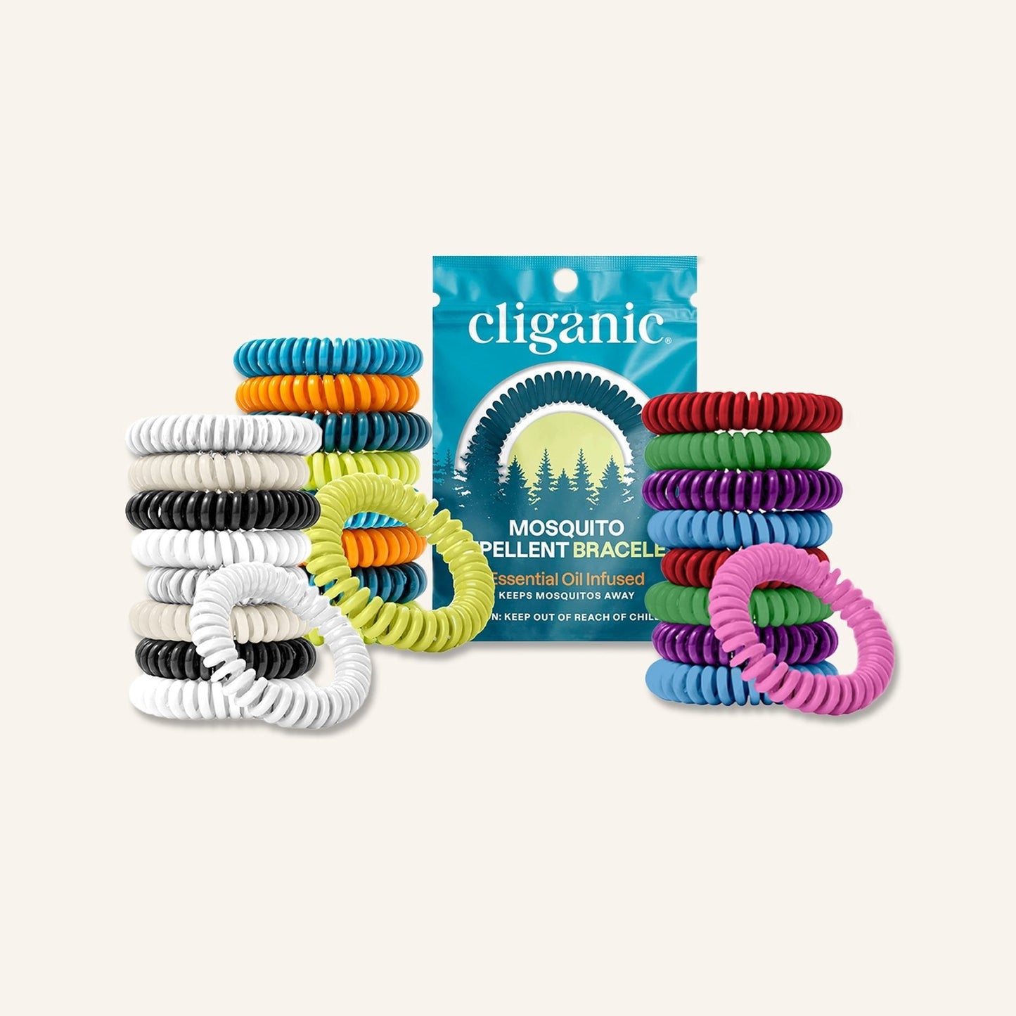 Mosquito Repellent Bracelets, Neutral Colors
