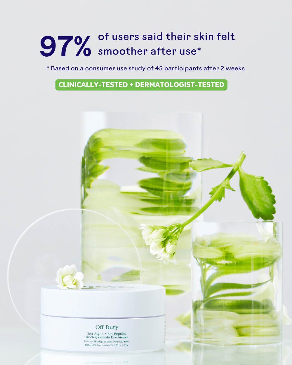 OffDuty™ Sea Algae + Bio-Peptide Smoothing Biodegradable Eye Masks