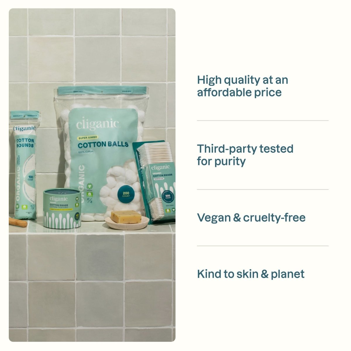 Organic Cotton Swabs - Bamboo