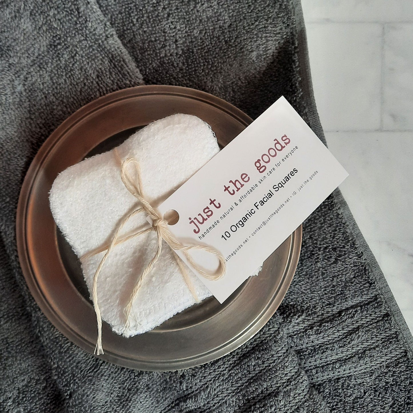 organic bamboo + cotton facial squares and/or cotton mesh laundry bags
