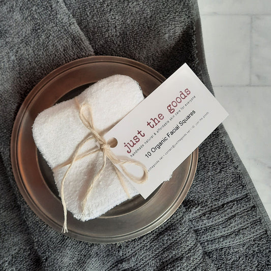 organic bamboo + cotton facial squares and/or cotton mesh laundry bags