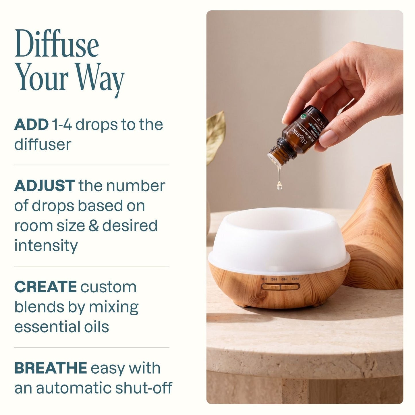 Wooden Ultrasonic Aromatherapy Diffuser